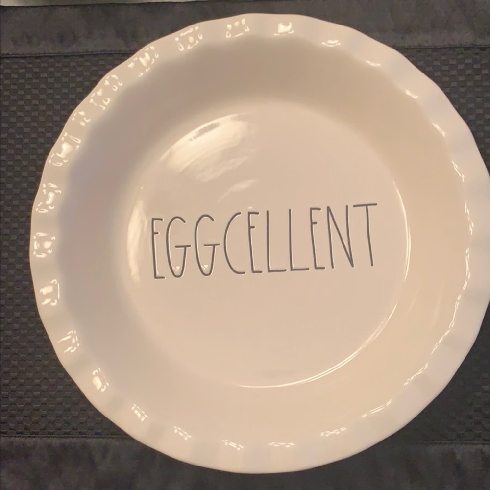 Rae Dunn Eggcellent Pie Plate